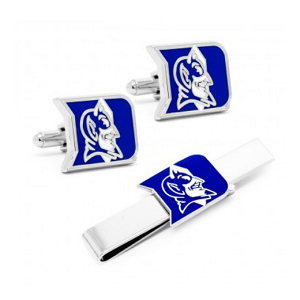 Duke University Blue Devils Cufflinks and Tie Bar Gift Set
